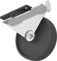 6-1/2" x 4-1/2" Plakalı Yüksek Kapasiteli Kingston Tekerlek, Frenli ve Kilitli Döner Tekerlek