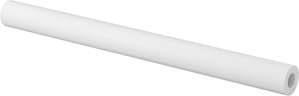 Beyaz Delrin® Asetal Reçine Tüp, Sıkı Tolerans, 1/2" Dış Çap x 1/4" İç Çap, 6 inç Uzunluk
