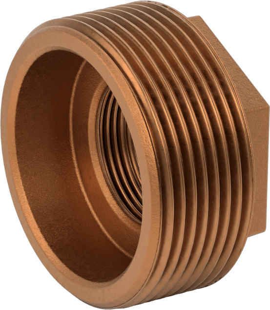 Düşük Basınçlı Pirinç Dişli Boru Bağlantı Elemanı, Altıgenli Burç Adaptörü, 2-1/2 Erkek x 1-1/4 Dişi NPT — Pirinç, Redüksiyon Adaptörü, B…