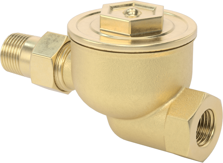 Pirinç Buhar Kapanı, Yatay Yönlendirme, 1/2 NPT Erkek x Dişi, 25 PSI