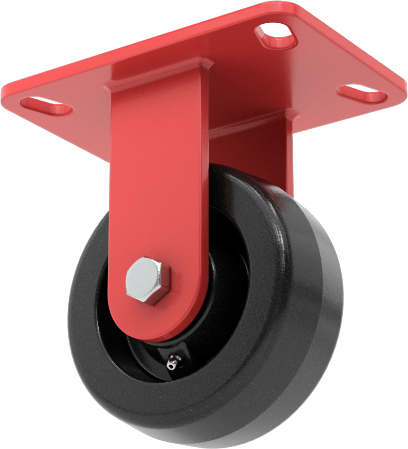6-1/2" x 4-1/2" Plakalı Yüksek Kapasiteli Kingston Tekerlek, 5" Çapında Fenolik Tekerlekli Sert — 5", Levha, Sert