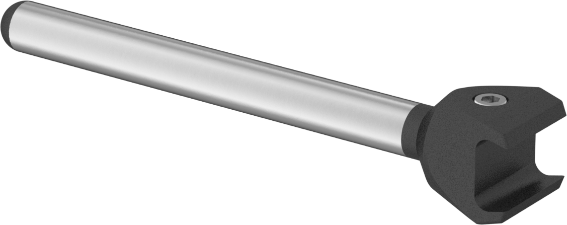 Konveyör Kılavuzu için Tek Cıvatalı Kelepçeli, 5" Uzunlukta İçi Boş Montaj Çubuğu — Montaj Çubuğu, 1⁄2", 5"