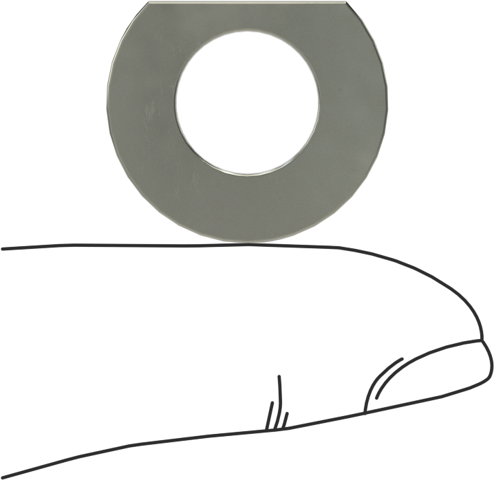 Klipsli Pul, 3/8" Vida Boyutu için, 0.444" İç Çap, 0.874" Dış Çap