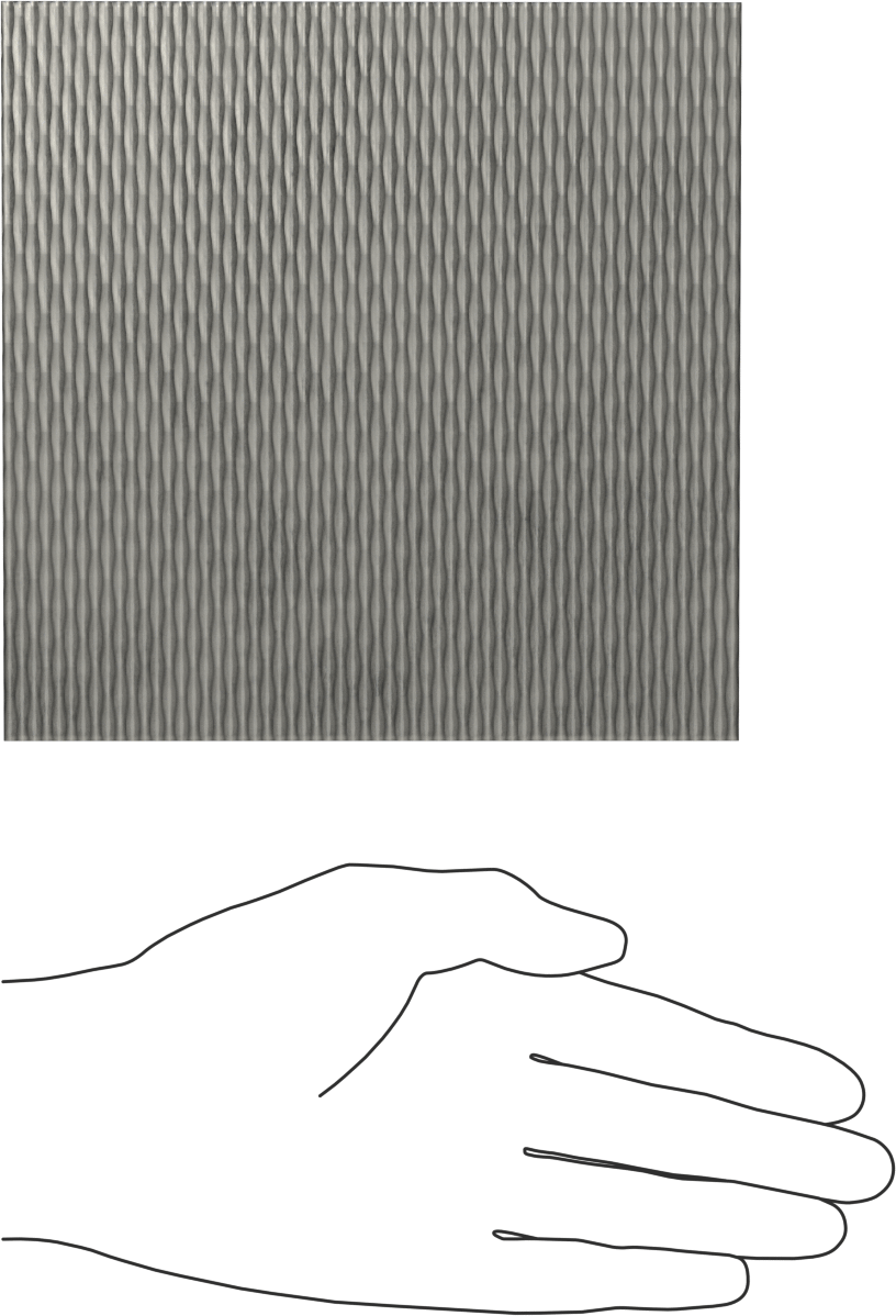 304 Çok Amaçlı Paslanmaz Çelik, Dokuma Dokusu, 6" x 6" Levha, 0.024 inç Kalınlık