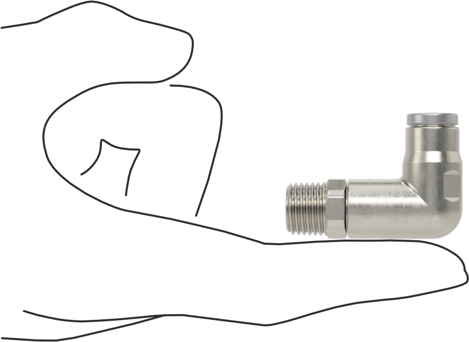 Hava ve Su için Paslanmaz Çelik Bas-Bağlan Tüp Bağlantı Elemanı, 8 mm Dış Çaplı Boru için Uzun 90 Derece Adaptör, 1/4 NPT