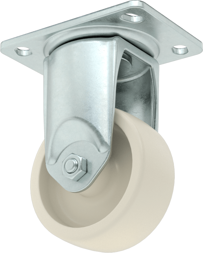 3-3/4" x 2-3/4" Plakalı Parlak Yüzeyli Tekerlek, 3 inç Çapında Naylon Tekerlekli Sert — 4 5⁄8", Levha, 3"