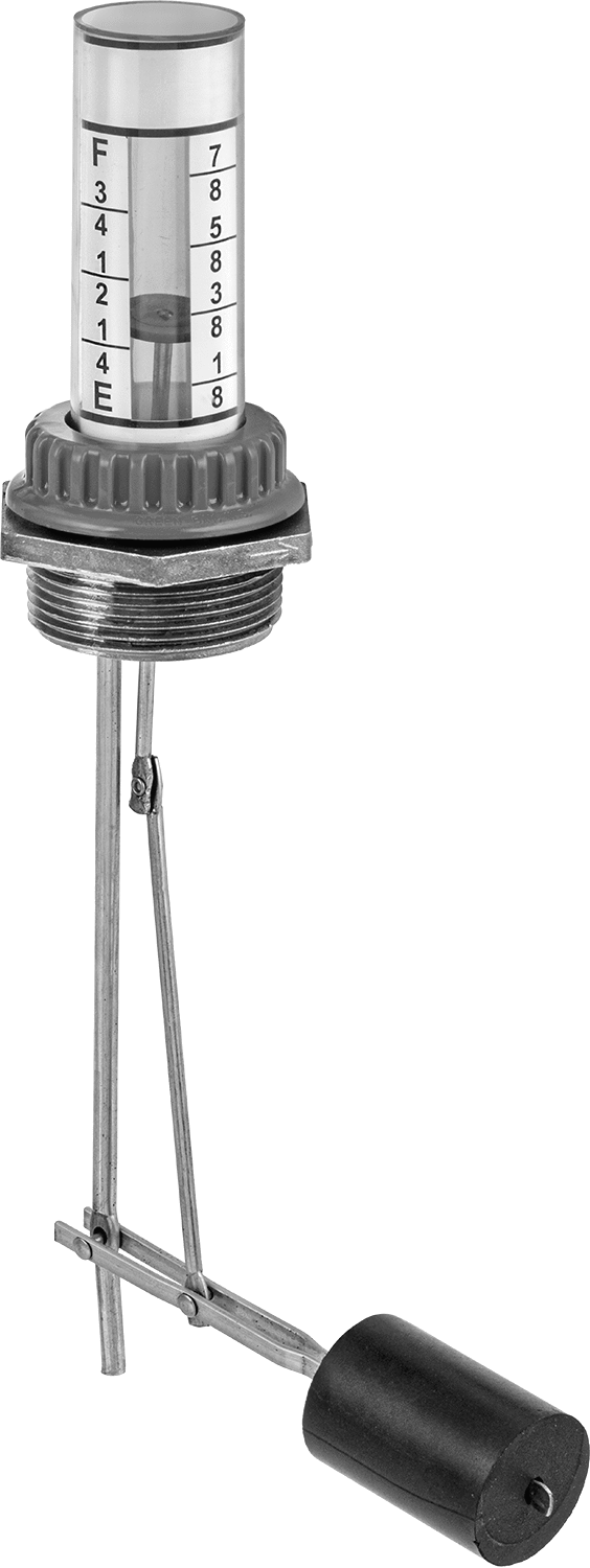 Dikey Montajlı Sıvı Seviye Göstergesi, 8" derinlikli tank için, 1-1/2 NPT Erkek