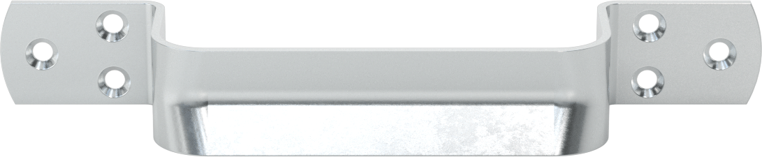Dişsiz Delikli Dikdörtgen Çekme Kolu, Çinko Kaplı Çelik, 7-1/8" Merkezden Merkeze Genişlik — 7 1/8", Dişsiz Delik, Çinko Kaplı Çelik