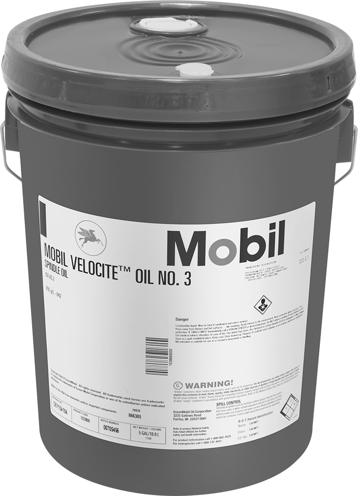 Mobil Velocite 3 Numaralı Rulman Yağı, 5 Galon Kova — 2, 5 gal., Kova