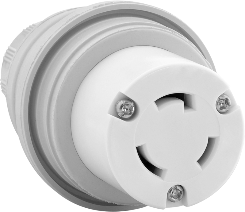 Yıkanabilir Döner Kilit Konektörü, Topraklı Üç Yuvalı Soket, NEMA L5-20 — L5-20, 125V AC, Aşındırıcı, Tozlu, Yağlı, Dış Mekan, Dalgıç, Yı…
