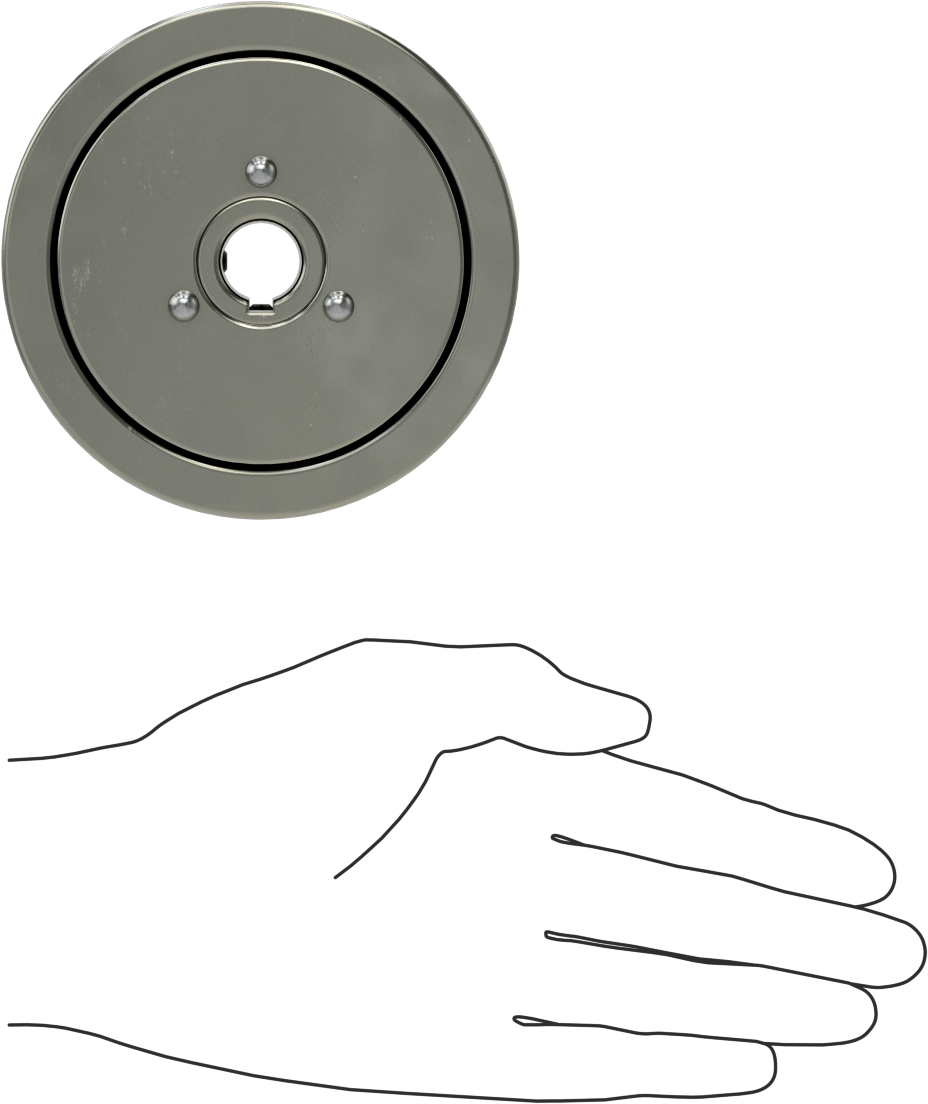 Yumuşak Başlangıçlı Santrifüj Kavrama, Delikli Mil, 5/8" Mil Çapı için, 2.8" Adım Çapı