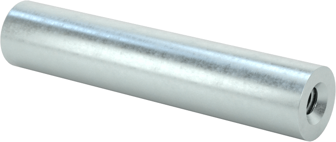 Dişli Yuvarlak Ayırıcı, Çinko Kaplı Çelik, 1/4" Dış Çap, 1-1/4" Uzunluk, 4-40 Diş