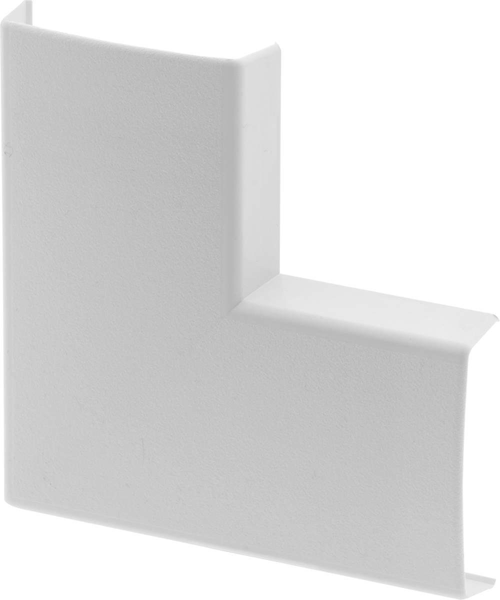 2-1/4" Genişlik x 11/16" Derinlik Düşük Profilli Yuvarlak Kanal için 90 Derece Dirsek — Plastic, PVC, Konektör, Fildişi