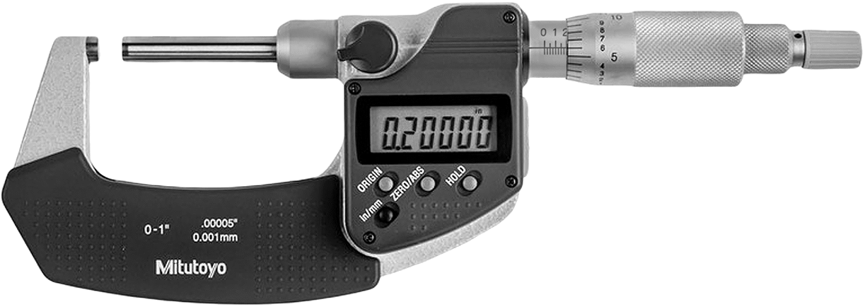 Mitutoyo Elektronik Dış Mikrometre, SPC Veri Çıkışı ve Cırcır-Durduruculu, Model 406-350-30 — Düz, Dijital, Mitutoyo