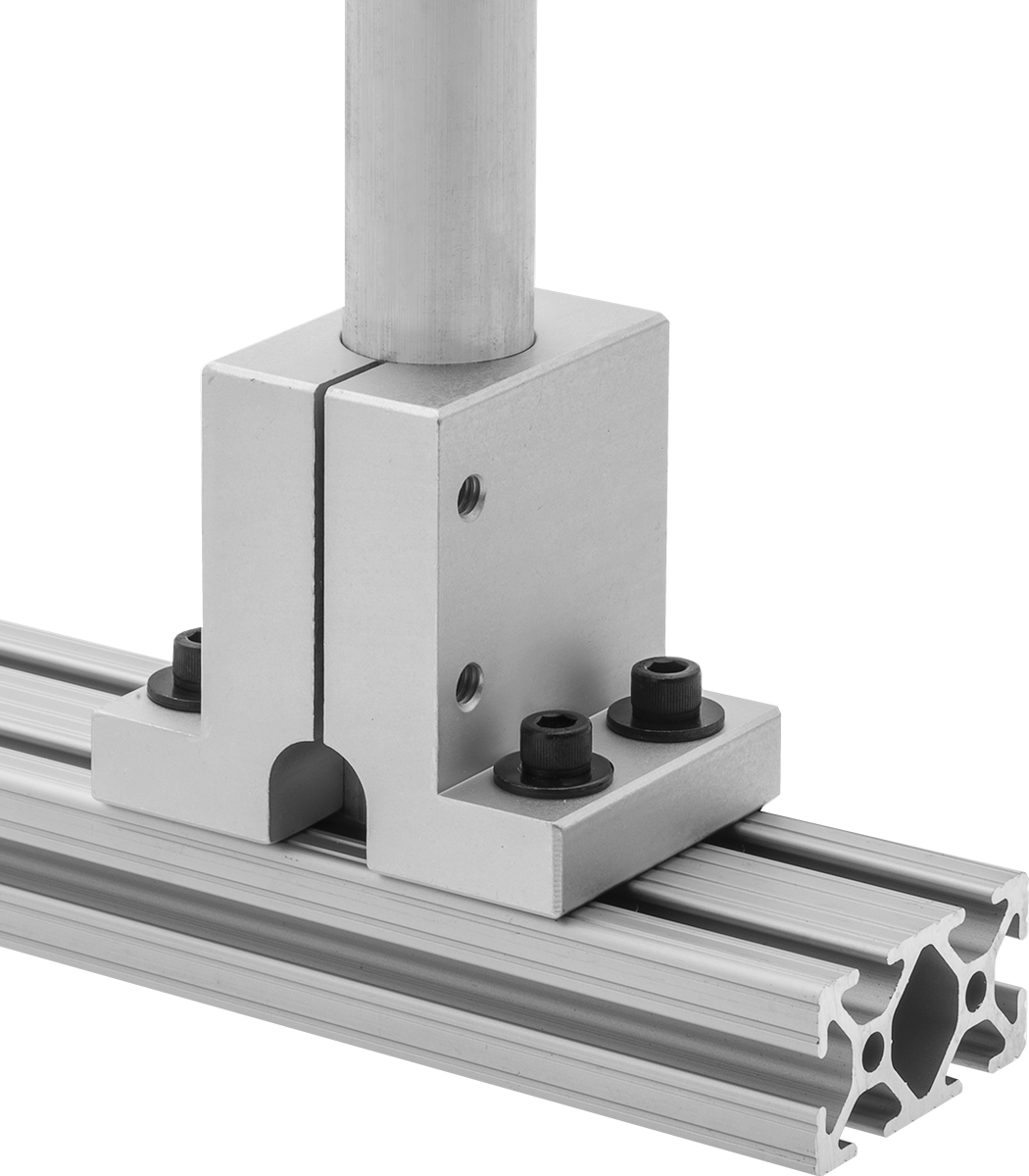 Inline Rail-to-Tube Holder for Double and Quad Rails