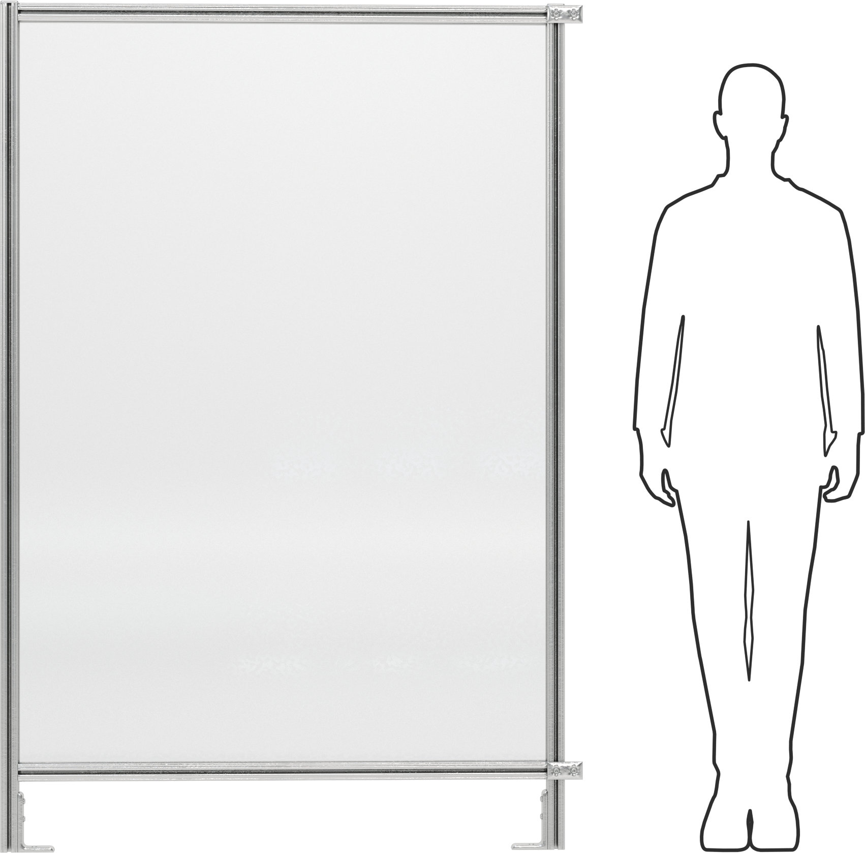 6 Fit Toplam Yükseklik x 4'0" Genişlik T-Yivli Çerçeveleme Makinesi Koruyucusu için Katı Panel