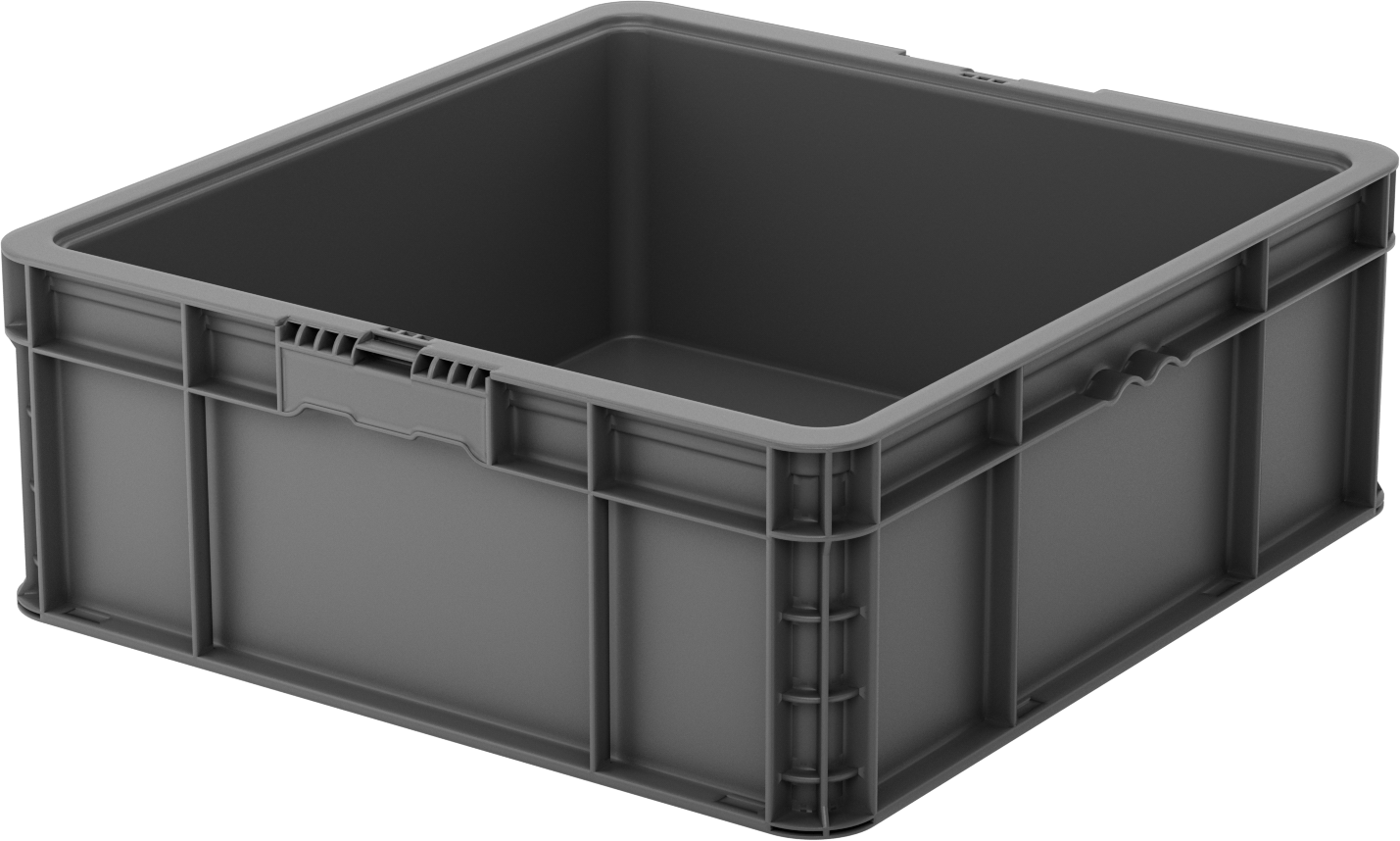 İstiflenebilir Plastik Taşıma Kutusu, 24" x 22-1/2" x 8-3/4" — 24", 8 3⁄4", 22 1⁄2"