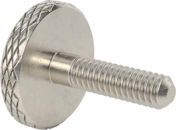 Tırtıllı Başlı El Vidası, Paslanmaz Çelik, Düşük Profilli, Kısmi 1/4"-20 Diş, 1" Uzunluk, 1" Çap