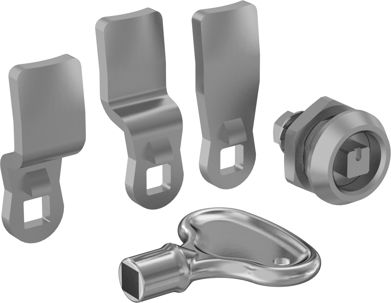 Kare Tahrikli Kam Kilidi, 304 Paslanmaz Çelik, 1/4" Maksimum Kalınlık için — Kare Kama, 304 Stainless Steel, Stainless Steel, Metal, Plas…