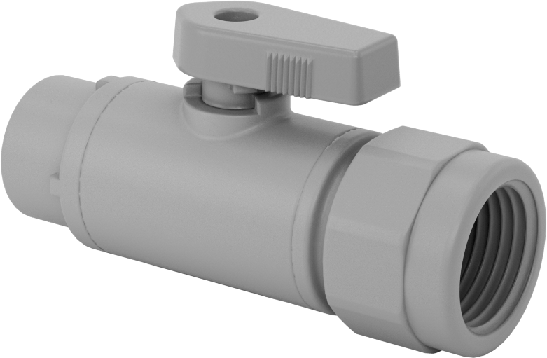 İçme Suyu için Açma/Kapama Vanası, Polipropilen Dirsek, 1/2 NPT Dişi x 1/4" Dış Çaplı Tüp için Bas-Bağlan