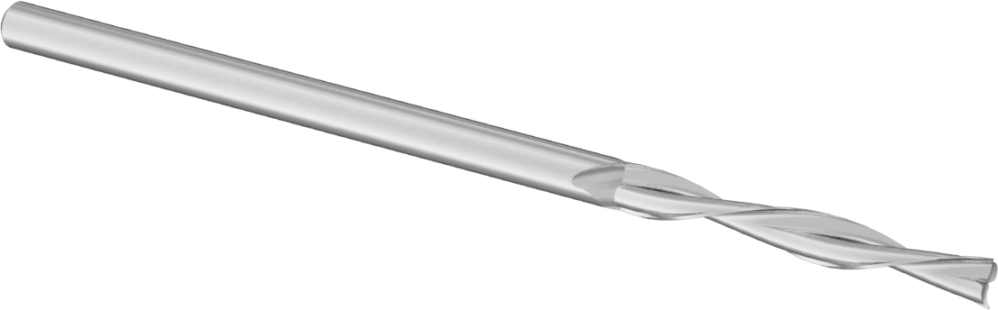 Köpük için Spiral Freze Ucu, Karbür, Aşağı Yönlü Talaş Giderme, 1/8" Kesme Çapı