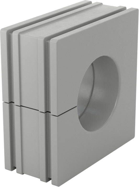 Sarmalı Kablo Tutucu, 0.87"-0.9" Dış Çaplı Bir Kablo için Büyük Kauçuk Ek Parça — Düz, NEMA 4X, IP65, Gri Kauçuk