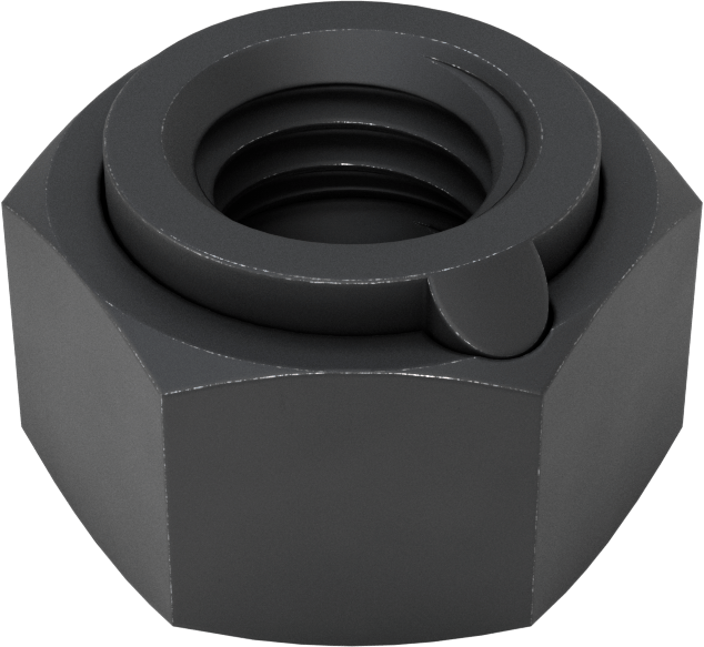 Aşırı Titreşim için Çelik Emniyet Somunu, Ağır Profil, Orta Mukavemetli Sınıf 5 Çelik, 1/2"-13 Diş