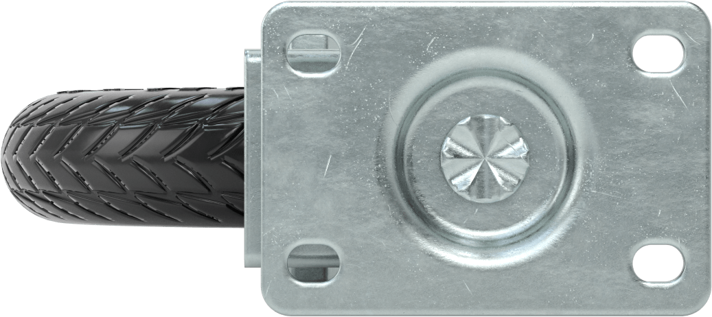 3-3/4" x 2-5/8" Montaj Plakalı Tekerlek, 6 inç Çapında Siyah Pnömatik Kauçuk Tekerlekli Döner Tekerlekli Sandalye