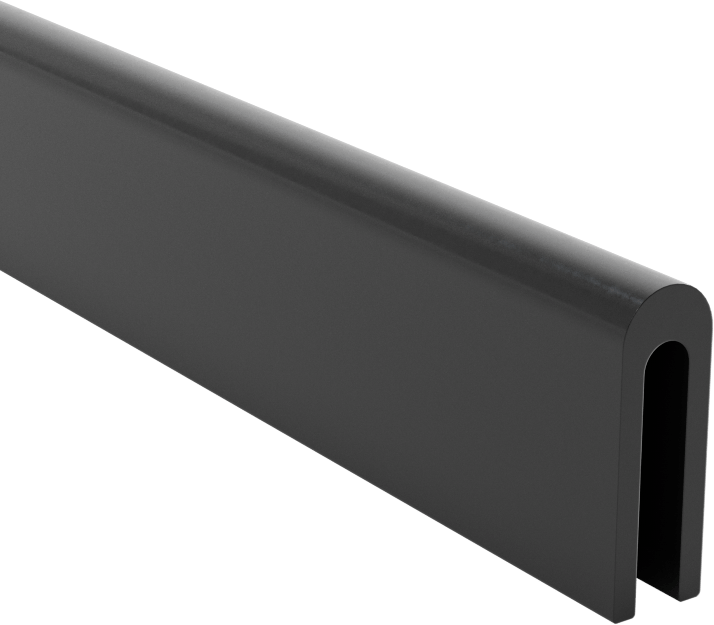 EPDM Kauçuk Kenar Çıtası, 1/16" Genişlik x 5/16" İç Yükseklik — 1⁄16", Siyah, 3⁄8"