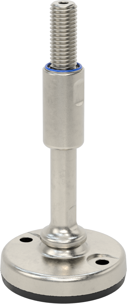 Dişli Saplamalı Hijyenik Döner Seviyeleme Montajı, Sabit Tutucu, 5/8"-11 Diş Boyutu, 2-7/8" Diş Uzunluğu