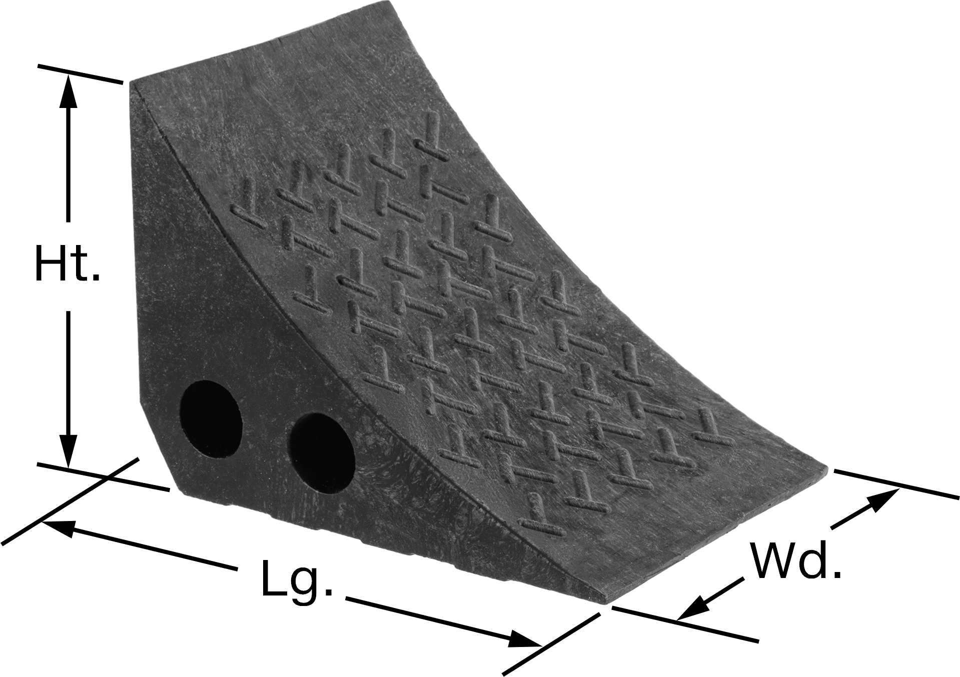 Geri Dönüştürülmüş Plastik Tekerlek Takozları, 10-1/4" Uzunluk x 7-1/2" Genişlik x 7-1/2" Yükseklik