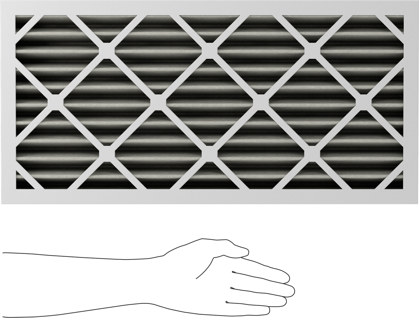Ultra Verimli Pileli Panel Hava Filtresi, Koku Giderici, 2" Kalınlık, 12 x 24 Anma Ölçüsü