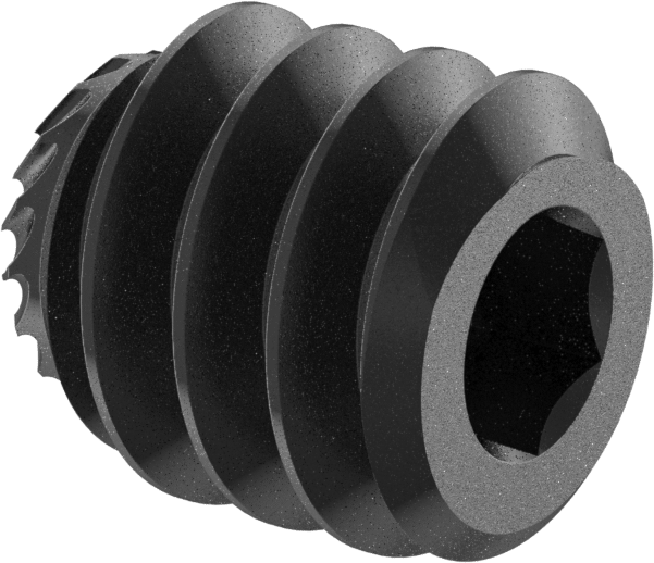 Tırtıklı Kilitlemeli Alaşımlı Çelik Çukur Uçlu Setskur, Siyah Oksit, 4-40 Diş, 1/8" Uzunluk