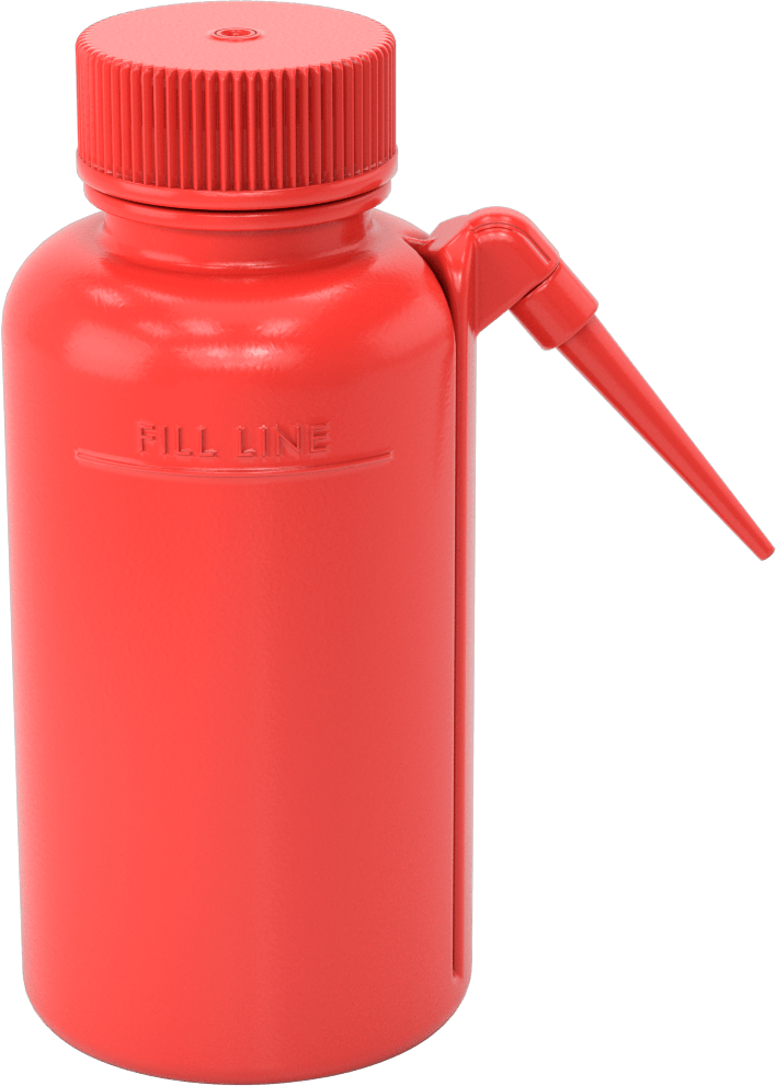 Ayrı Açılı Nozullu Sıkma Şişesi, Havalandırmasız Kapak, 8 FL. oz Kapasite, 2-1/2" Çap x 5-3/8" Yükseklik