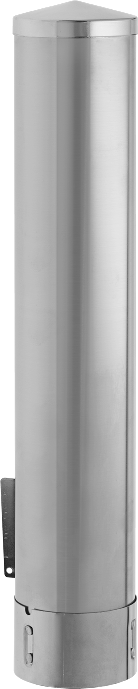 Duvar Montaj Aparatlı Bardak Dispenseri, 2-3/4" ile 3-3/8" Çaplı Bardaklar için — İçecek, Gıda, Paslanmaz Çelik, 16"