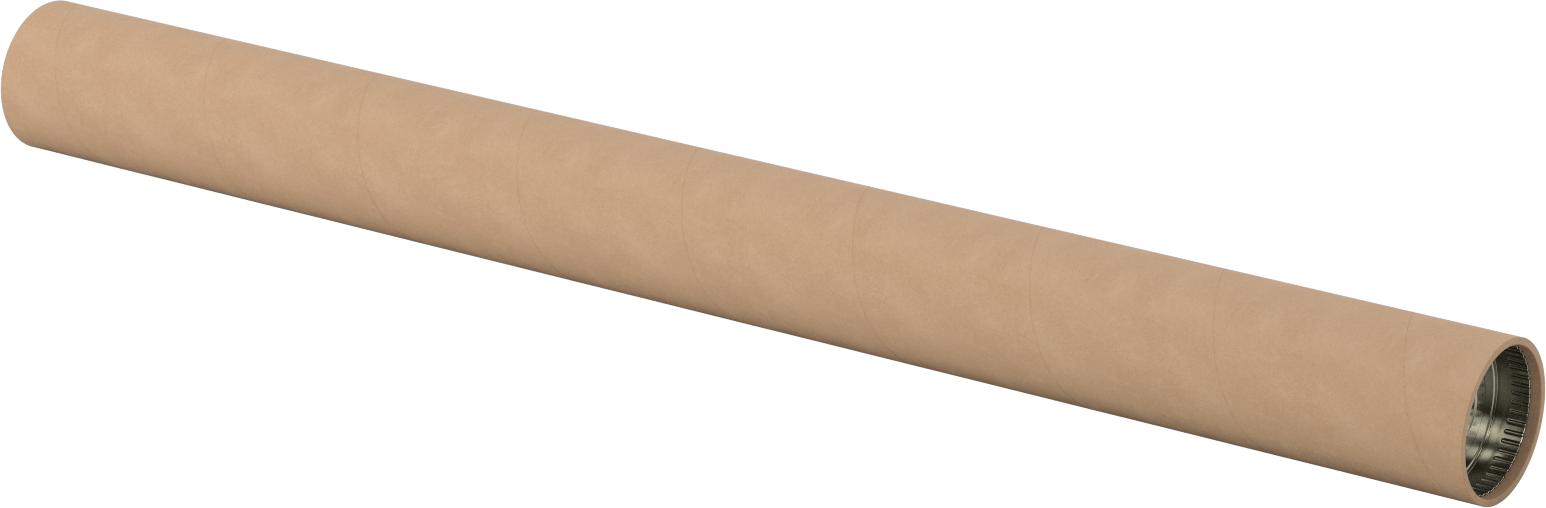 Presli Uç Kapaklı Yuvarlak Nakliye Tüpü, 3-1/4" İç Çap, 39" İç Uzunluk