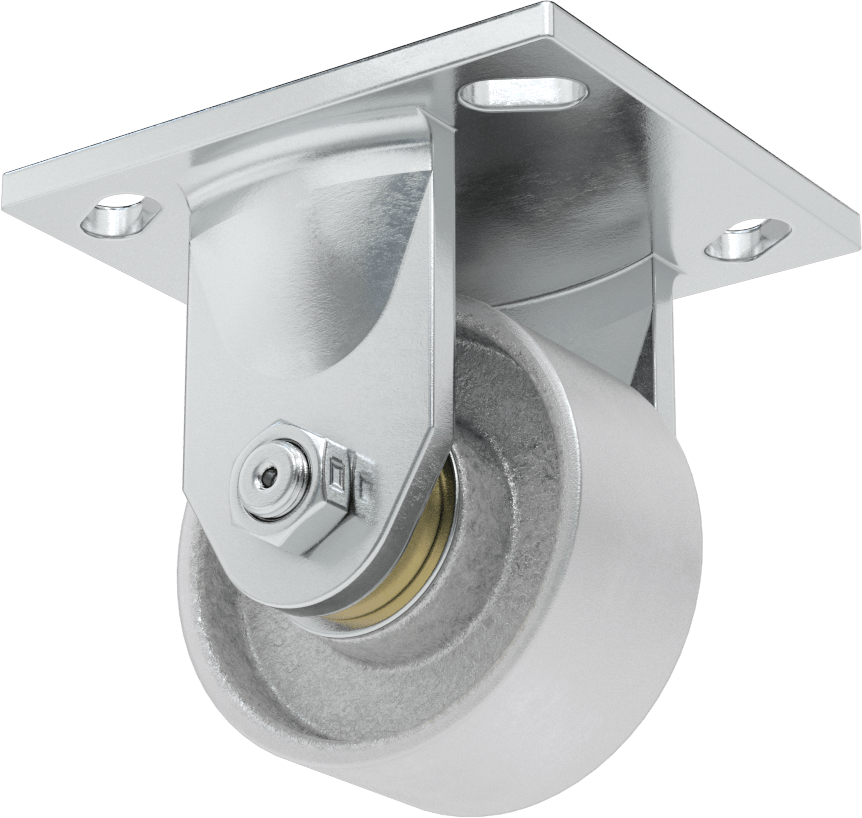 4-1/2" x 4" Montaj Plakalı Samson Tekerlek, 3-1/4" Çapında Metal Tekerlekli Sert