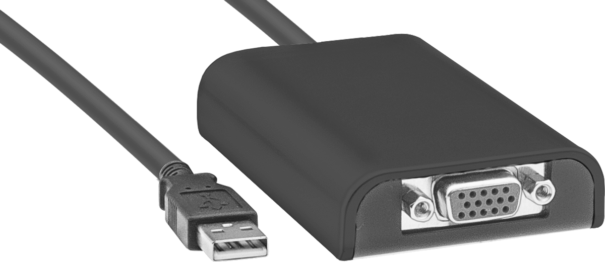 USB Adaptörü, USB A Fişi x HD15 Fişi, 3 Fit Uzunlukta Kablo — Adaptör, 3 ft., Korumasız