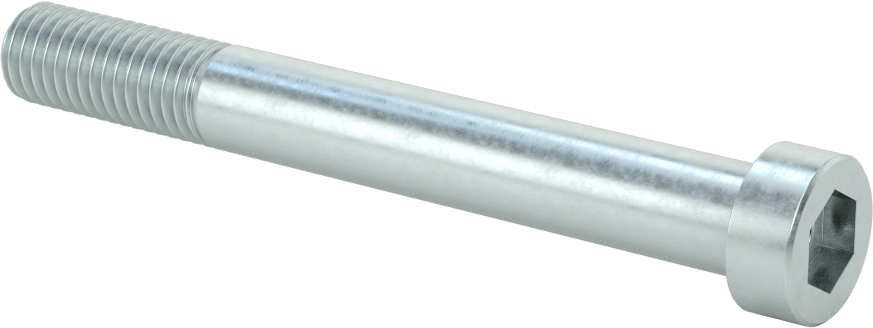 Alaşımlı Çelik Düşük Profilli Alyan Başlı Vida, Pilotlu Altıgen, Çinko Kaplı 8.8 Çelik, M12 x 1.75mm, 100 mm Uzunluk