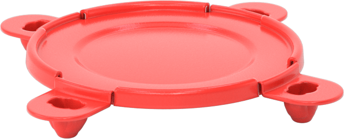Takmalı Kapak, 3 Numaralı Boru Flanşı için — Kırmızı, Plastic, Polyethylene, Çıtçıtlı