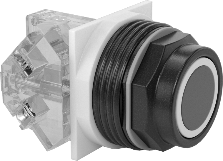 30 mm'lik Panel Montajlı Plastik Basmalı Düğme Anahtarları, 1" Çap