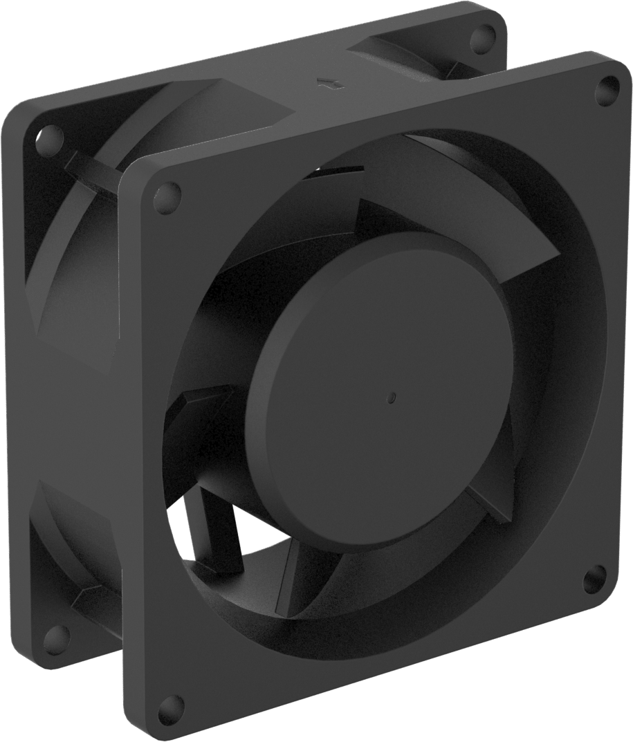 Ekipman Soğutma Fanı, Yüksek Çıkışlı, 3.15" Kare, 47 CFM Hava Akışı
