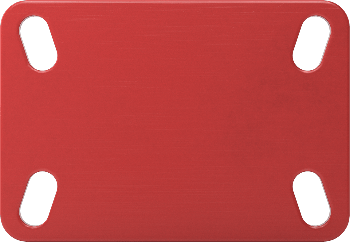 6-1/2" x 4-1/2" Plakalı Yüksek Kapasiteli Kingston Tekerlek, 6 inç Çapında Mavi Poliüretan Tekerlekli Sert