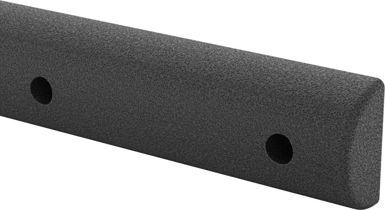 Vida ile Sabitlenen Poliüretan Köpük Yüzey Koruyucu, 2 Fit Uzunluk x 4-1/4" Genişlik x 2-1/4" Kalınlık — Vidalı, 4 1⁄4", 2 1⁄4"