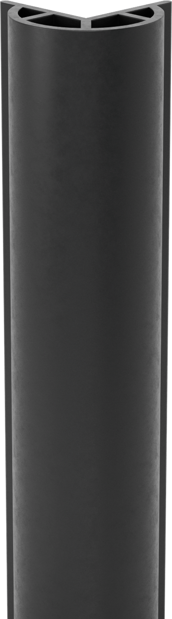 Kabarık Profilli EPDM Kauçuk Köşe Koruyucu, 2-7/8" Genişlik, 4 Fit Uzunluk — Yükseltilmiş Ampul, Köşe, EPDM, Rubber