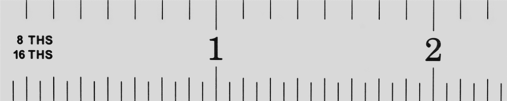 Yüksek Hassasiyetli Cetvel, 6 inç Uzunluk, 8'lik ve 16'lık Arka Ölçü İşaretleri, 1/2" Genişlik
