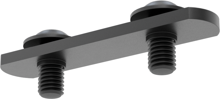 T-Yivli Çerçeve, Çift Somun ve M8 Flanşlı Düğme Başlı, 1.5 inç ve 40 mm Ray
