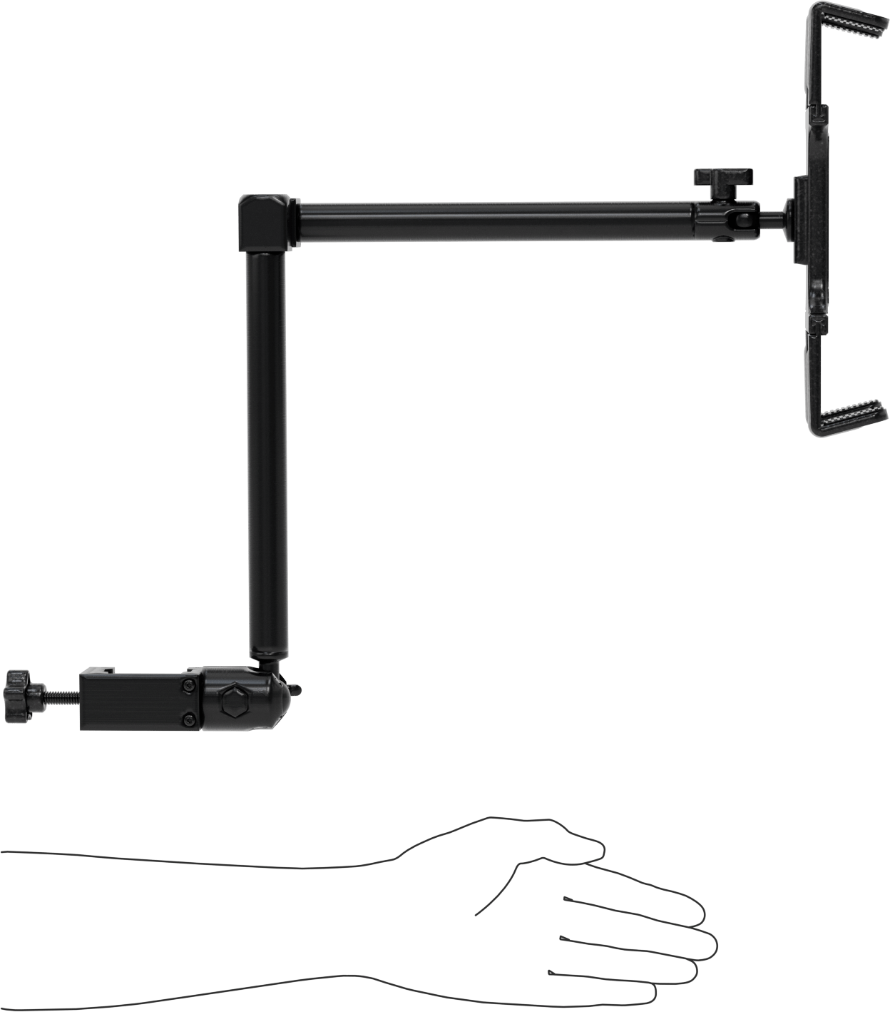 Tablet Montaj Aparatı, Kelepçeli Tezgah Montajı, 7"-18.4" Köşegen Elek Boyutu için