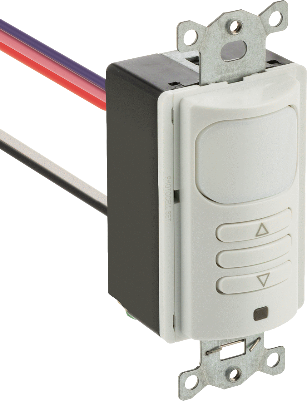 Duvara Monte Hareket Algılayıcı Işık Kontrolü, Kızılötesi Sensör, Dimmer Anahtarı ve Açma/Kapama Anahtarı, Beyaz — 120V AC, 277V AC, Beya…