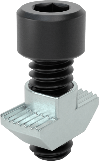 T-Yivli Çerçeve, Çekiç Somunu ve 1/4"-20 Alyan Başlığı, 1.5" ve 40 mm Yüksekliğinde Ray — Drop In, Vida ve Somun Seti, Merkez